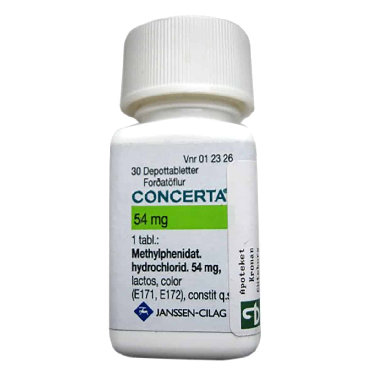 CONCERTA 54MG (Methylphenidate) packaging and bottle