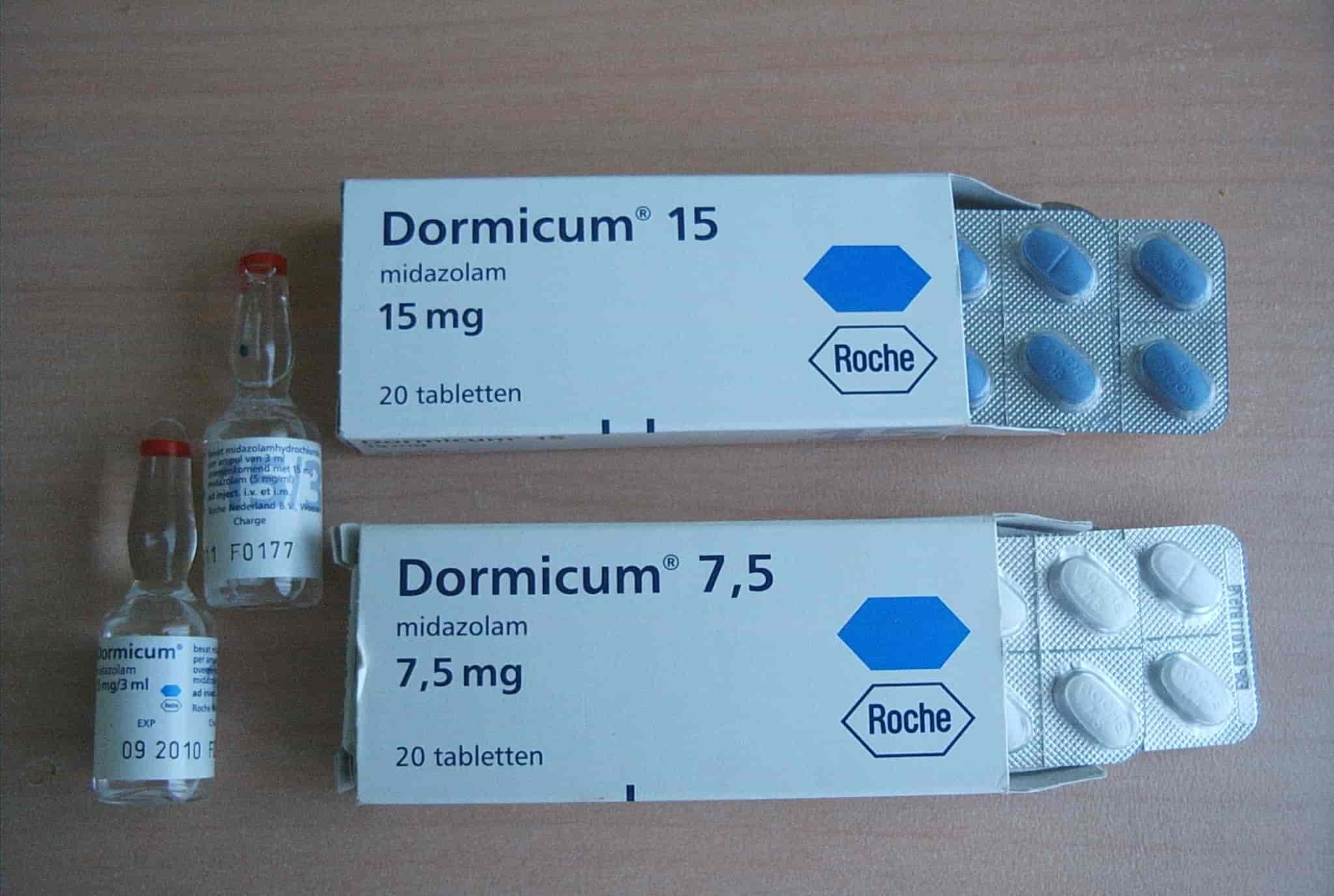 Dormicum 75 Mg 15 Mg packaging and bottle