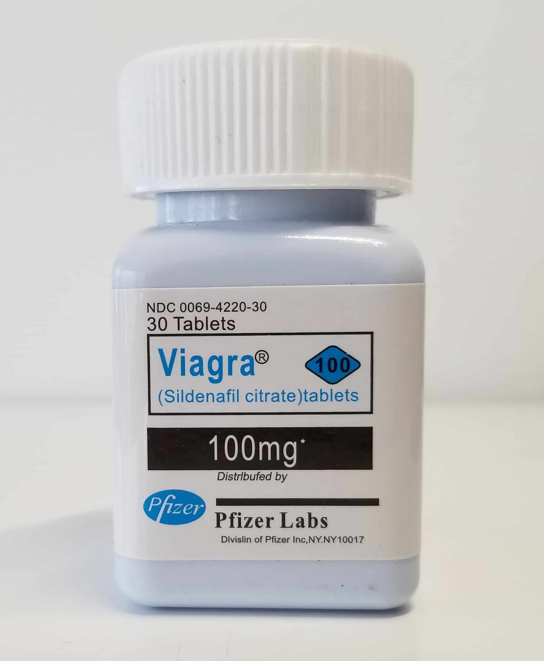 Viagra ( Sildenafil )100mg packaging and bottle