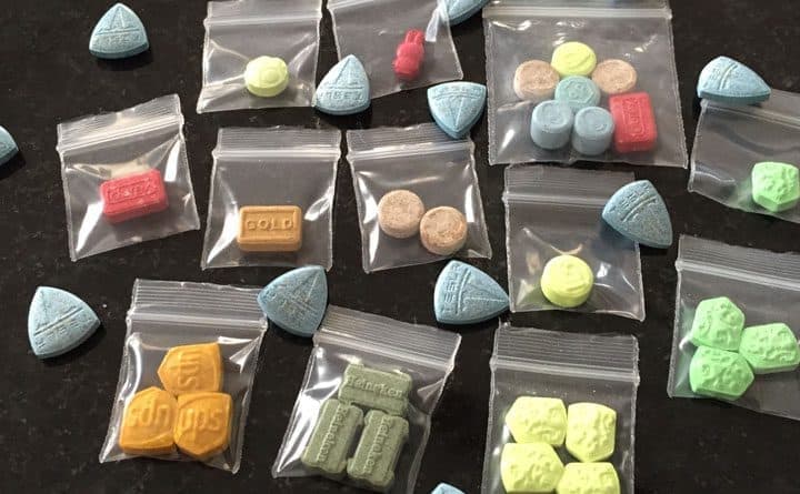 ECSTASY MDMA (Methamphetamine) packaging and bottle